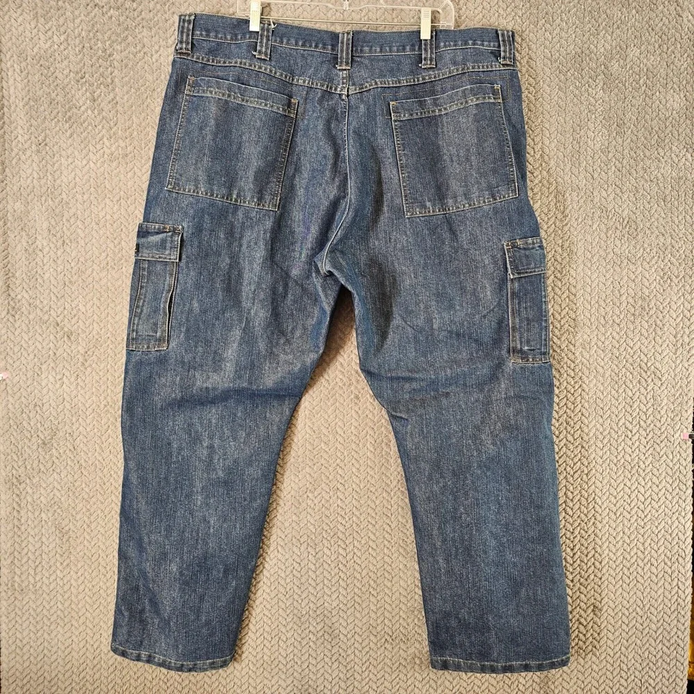 Wrangler Mens Blue‎ Cargo Jeans Relaxed Fit Medium Wash 44x30 1070LGWDS